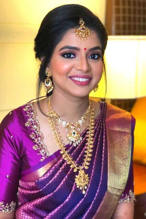 wedding blouse Purple Silk Saree Blouse Designs, Purple Blouse Work Designs Pattu, Purple Blouse Maggam Work, Simple Blouse Design For Silk Saree, Purple Silk Blouse Designs, Blouse Design For Engagement, Purple Maggam Work Blouse Designs, Simple Pattu Saree Blouse Designs, Blouse Designs Simple Work