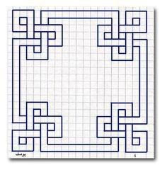 Graph Paper Designs, Graph Paper Drawings, Blackwork Patterns, Geometric Pattern Art, Blackwork Embroidery, Islamic Patterns, Graph Paper Art, Geometric Drawing, Celtic Patterns