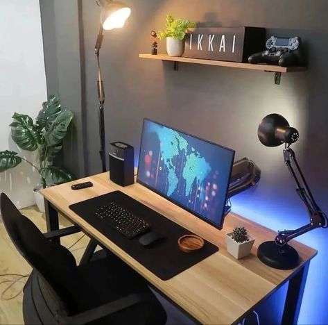 Minimalist Workspace, Workspace Setup, Home Office Set Up, Setup Inspiration, Clean Workspace, Gamer Office, Clean Desk, Dream Desk, Pc Gaming Setup