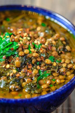 Spinach Lentil Soup, Spinach Lentil, Spicy Spinach, Spicy Lentil Soup, Lentil Soup Recipe, The Mediterranean Dish, Lentil Soup Recipes, Spinach Soup, The Mediterranean Diet