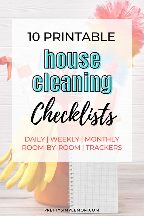 10 printable house cleaning checklists House Cleaning Checklist Free Printable, Weekly Cleaning Schedule Printable, Cleaning Checklist Printable Free, Weekly Cleaning List, Weekly House Cleaning, Clean Room Checklist, Daily Cleaning Schedule, Monthly Cleaning Schedule, Free Printable Cleaning