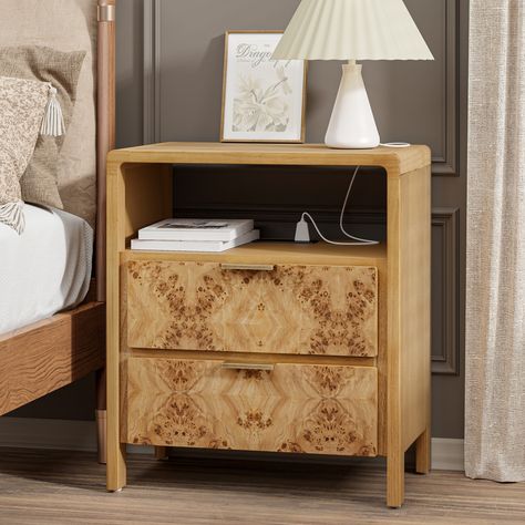 COZAYH Fully-Assembled Farmhouse Nightstand, Rustic Distressed Wood Retro Accent Dresser, Chest of Drawers,Boho - Bed Bath & Beyond - 39406341 Accent Dresser, Nightstand Rustic, Boho Bed, Farmhouse Nightstand, Style Dresser, Nightstand With Charging Station, Nightstand Set Of 2, Dresser Chest, Classic Farmhouse