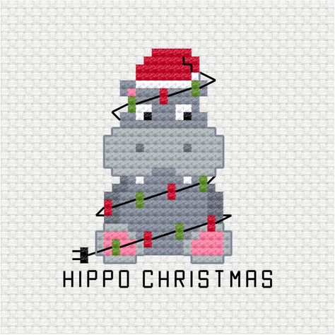 This cute Christmas hippo is the latest addition to the holiday and pun cross stitch pdf pattern series I am building up for my patrons. Hippo Christmas cross stitch pdf pattern - Ringcat Hippo Cross Stitch Pattern, Christmas Ornament Cross Stitch, Hippo Christmas, Christmas Cross Stitch Patterns Free, Snowflake Cross Stitch, Holiday Cross Stitch Patterns, Bookmark Craft, Holiday Cross Stitch, Xmas Cross Stitch