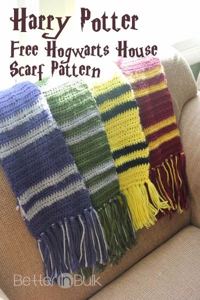 Harry Potter Scarf Pattern, Hufflepuff Scarf, Scarves Crochet, Harry Potter Crochet, Potter House, Harry Potter House, Harry Potter Scarf, Harry Potter Houses, Harry Potter Crafts