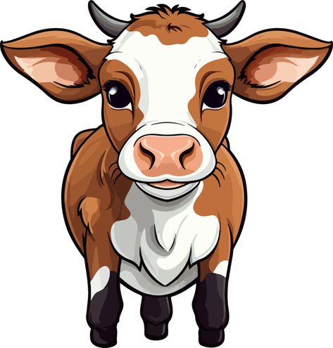 Cow Illustration Design, Cute Cow Clipart, Milk Package, Cow Illustration, Cow Clipart, Animal Doodles, Cute Cow, Clipart Design, Logo Banners