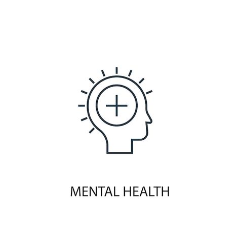 Vector mental health concept line icon. ... | Premium Vector #Freepik #vector #human-mind #healthy-brain #mind #head-brain Mental Health Symbol, Health Symbol, Health Icon, Element Illustration, Healthy Brain, Symbol Design, Human Mind, Mobile Ui, Line Icon