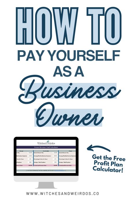 Confused on how to actually pay yourself as a small business owner, along with what the rules are and the impact on your taxes? In this blog post, learn how to pay yourself - it's SO SIMPLE you'll be surprised! Plus, get the more accounting software tips, bookkeeping templates, along with Quickbooks Online help, tips for tracking business expenses, and cash flow help at witchesandweirdos.co! Managing A Small Business, How To Pay Yourself Small Business, Small Business Bookkeeping Templates, Accounting For Small Business, Housekeeping Business, Quick Books, Contractor Business, Bookkeeping Tips, Business Tax Deductions