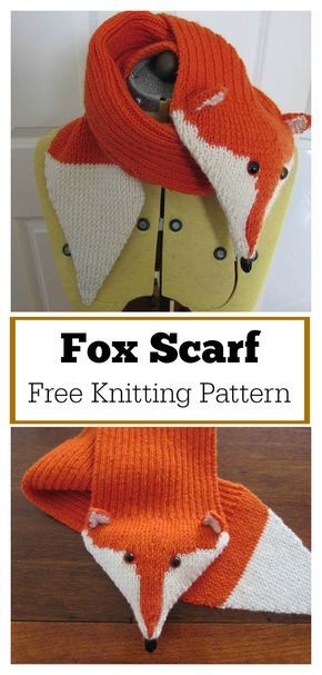 Fox Scarf Free Knitting Pattern #freeknittingpatterns #knittingpatterns #scarf Fox Tunic, Fox Scarf Pattern, Crochet Outerwear, Fox Scarf, Knit Scarves, Animal Knitting Patterns, Cowl Knitting Pattern, Lace Knitting Patterns, Happy Hippie