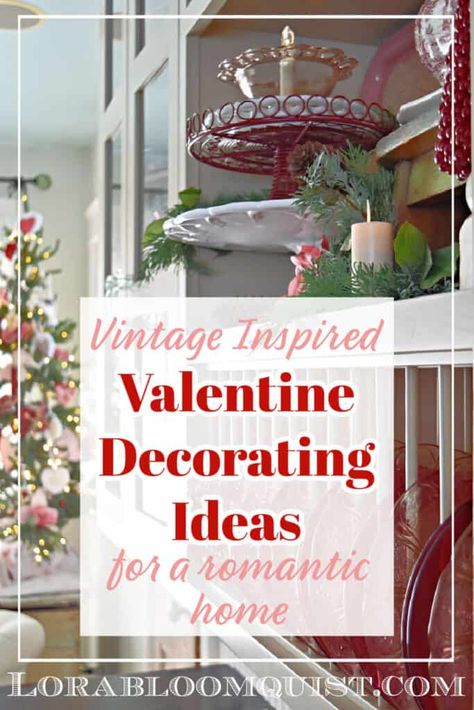 Looking for Valentine decorating ideas? This beautiful classic kitchen is decorated in romantic vintage-inspired style. Thrifted finds, DIY upcycles and plenty of vintage finds are sure to inspire your Valentine decor ideas. #Valentinedecor #Valentinedecorations #Valentinedecorideas Valentine Decorating Ideas, Valentine Decor Ideas, Kitchen Decor Diy, Cozy Aesthetics, Diy Farmhouse Kitchen Decor, Romantic Kitchen, Decor Diy Ideas, Decorative Bowl Filler, Seasonal Pillows