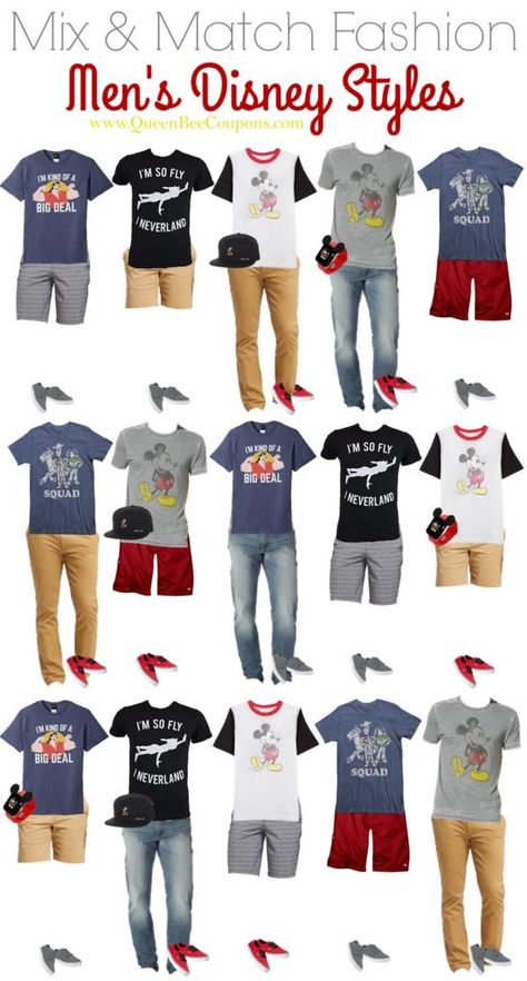 Disneyland Outfits For Men, Disney Outfit For Men, Disney World Mens Outfits, Mens Disney Outfit Ideas, Disney World Outfits Men, Disney Inspired Outfits For Men, Disney Outfits For Boys, Men’s Disney Outfit, Disneyland Outfits Men