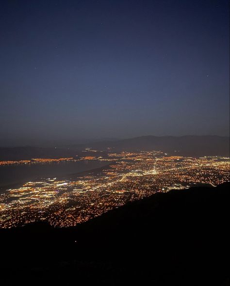 City Light View From Mountain, City Overview Night, City From Mountain View, City Lights From Mountain, Night City View From Mountain, City View From Mountain, Overlooking City At Night, Mountain View Aesthetic, Utah City