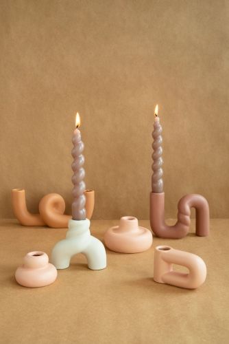 Clay Coil Candle Holder, Twisted Candle Holder, Air Dry Clay Candle Holder, Polymer Clay Candle Holder, Clay Candle Holders Diy, Candle Holder Clay, Making Candle Holders, Candle Holders Ceramic, Polymer Clay Candle