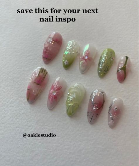 Studio Ghibli Nails, Nails Tiktok, Tiktok Fyp, Goth Nails, Grunge Nails, Simple Gel Nails, Japanese Nails, Kawaii Nails, Hair Skin Nails