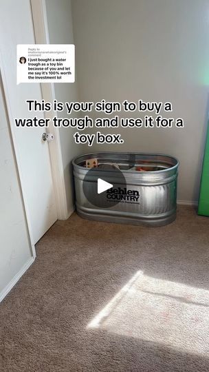 142K views · 37K reactions | #bestideaever #bestidea #momtip #momhack #toybox #DIY | Bailey Fox | foxymamabailey · Original audio Water Trough Toy Chest, American Farmhouse Style, Water Trough, Farm Lifestyle, American Farmhouse, Country Living Magazine, Toy Bins, Fixer Upper Style, Magnolia Market