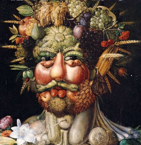 bosch - fruit-portrait Medieval Reactions, Famous Vegans, Creative Art Activities, Giuseppe Arcimboldo, Food Painting, Art Consultant, Art Memes, Art Activities, Art Google