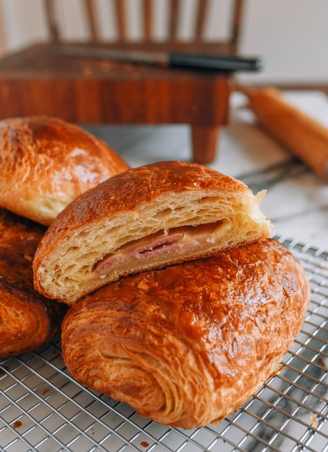 Ham and cheese croissants are a real treat to enjoy any time of day. While croissant dough takes time, this flaky pastry is well-worth it! Source: thewoksoflife.com Ham And Cheese Croissants, Crescent Roll Ideas, Lunches For School, Dairy Free Bread, Croissant Roll, Ham And Cheese Croissant, Savory Appetizers, Cheese Croissant, Croissant Dough