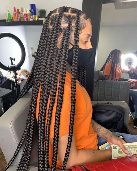 Big Box Braids Hairstyles, Feed In Braids Hairstyles, Natural Hairstyle, Box Braids Hairstyles For Black Women, Hairstyle Inspo, Braided Cornrow Hairstyles, Braids Hairstyles Pictures, Cute Box Braids Hairstyles, Quick Braided Hairstyles