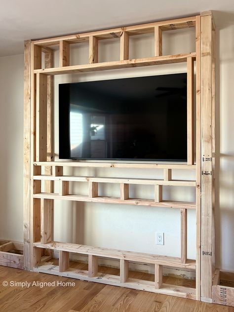 Diy Electric Fireplace, Tv Mounted, Built In Electric Fireplace, Electric Fireplace Wall, Fireplace Frame, Build A Fireplace, Fireplace Tv Wall, Fireplace Built Ins, Budget Kitchen