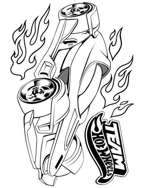 Hot Wheel Printables, Hot Wheels Coloring Pages, Race Car Coloring Pages, Monster Truck Coloring Pages, Hot Wheels Party, Hot Wheels Birthday, Truck Coloring Pages, Cars Coloring Pages, Coloring Pages For Boys