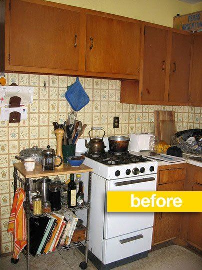 Kitchen Before & After: A Small Outdated Kitchen Gets a Fantastic Green Makeover Kitchen Remodel Decorating Above Kitchen Cabinets Ideas, Ugly Kitchen, Outdated Kitchen, Decorating Above Kitchen Cabinets, Makeover Kitchen, Above Kitchen Cabinets, Diy Kitchen Renovation, Kitchen Cabinets Decor, Tiny House Kitchen