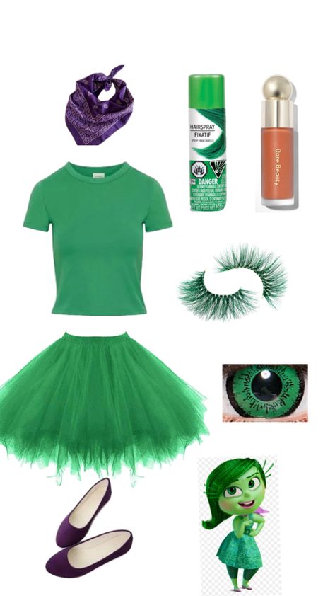 Disgust Costume, Cute Halloween Makeup, Red Ribbon Week, Costume Inspo, Diy Costumes, Red Ribbon, Matching Outfits, Cute Halloween, Halloween Makeup