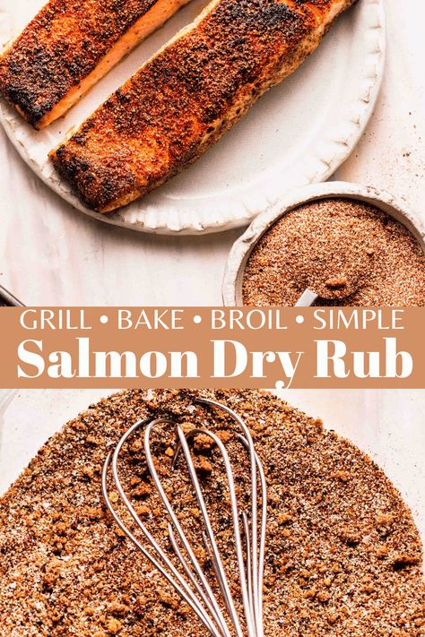 Salmon Spices Rub, Dry Rubs For Salmon, Rub For Salmon Dry, Smoked Salmon Dry Rub, Salmon Rub Recipe Healthy, Brown Sugar Rub For Salmon, Salmon Seasoning Recipe Baked, Salmon Recipes Baked Dry Rub, Dry Rub Salmon Recipe