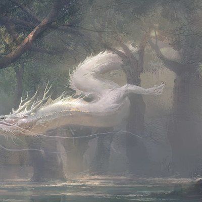 Eastern Dragon, Illustration Fantasy, Here Be Dragons, 다크 판타지, White Dragon, Dragon Artwork, Creatures Art, Wow Art, Mythical Creatures Art