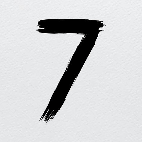 Number 7 dry brush stroke typography vector | free image by rawpixel.com / Mind Number 7 Tattoo, Alphabet Painting, Seven Number, Celtic Tattoo Symbols, Photoshop Inspiration, Number Wallpaper, 7 Tattoo, Number Tattoos, Celtic Tattoo