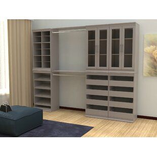 Closet & CO South Dakota 132" W Closet System Reach-In Sets | Wayfair Modular Closet, Corner Closet, Modular Closets, Stackable Shelves, Closet Rods, Concealed Storage, Closet Renovation, Modular Storage, Custom Closet