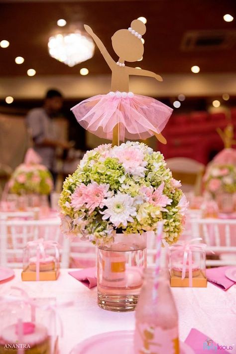 Baby Shower Ideas For Girls Decorations, Ballerina Baby Shower Theme, Ballerina Centerpiece, Ballerina Party Ideas, Ballerina Party Decorations, Ballerina Theme, Ballet Birthday Party, Tutu Baby Shower, 31 Party