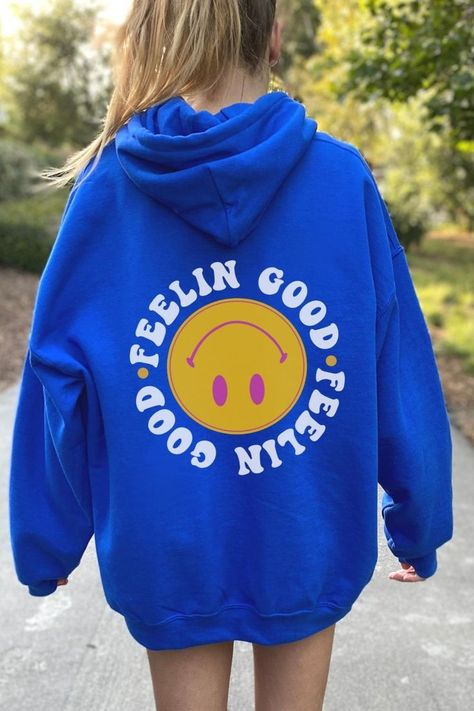 Upside Down Smiley Face, Hoodies For Teens, Smiley Face Sweatshirt, Hand Painted Denim Jacket, Cute Country Outfits, Painted Denim Jacket, Buying Groceries, Painted Denim, Feeling Good