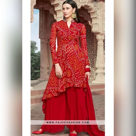 Bandhani Outfit Ideas From Saree, Bandhani Kurti Designs Cotton, Bandhni Suits Design, Bandhani Dress Design Patterns, Bandhani Suits Design, Bandhini Dress Patterns, Bandhani Outfit Ideas, Bandhej Suits Design, Sarara With Kurti