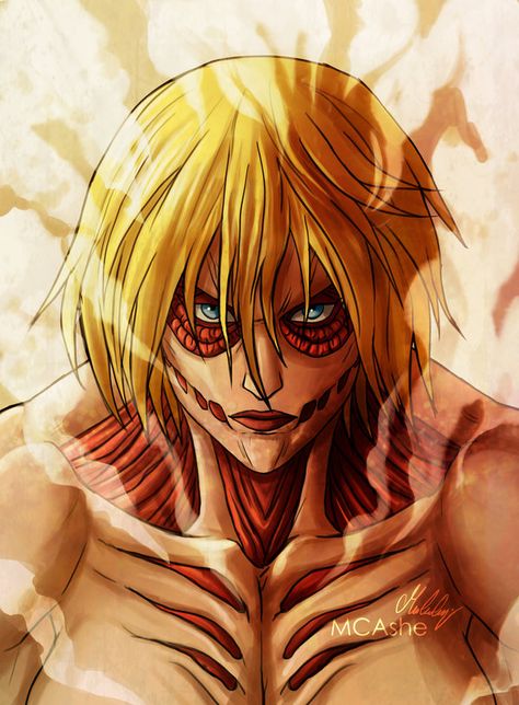 Annie leonhart Titan Artwork by MCAshe Bnha Fanart, Titan Shifter, Female Titan, Bts Anime, Mha Stuff, Annie Leonhart, Home Prints, Titans Anime, Desenho Tattoo