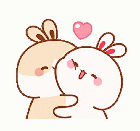 Cute Bunny Rabbit Sticker - Cute Bunny Rabbit Heart - Discover & Share GIFs Cuddling Gif, Hug Cartoon, Hug Gif, Cute Hug, Rabbit Gif, Cute Bunny Cartoon, Cute Bear Drawings, Cute Kawaii Animals, Cute Cartoon Images