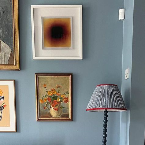 Jessie Bush on Instagram: "My toxic trait is procrastination; if it was a sport I’d win Olympic gold for sure. And yet somehow we’ve finally managed to paint the living room (in @farrowandball’s new Kittiwake), hang some art, and I even managed to sand and paint this side table that I picked up in the Cotswolds last summer. All in all a miracle in this household. Now all we need to do is replace the doorknob and light switch…" Sand Paint Color, Farrow And Ball Bedroom, Farrow And Ball Living Room, Farrow And Ball Kitchen, Jessie Bush, Storybook House, Colourful Home, Lounge Interiors, Door Kitchen