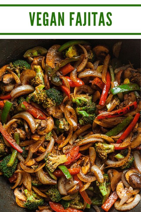 Vegan Fajita, Vegetarian Fajitas, Vegan Diner, Vegan Fajitas, Resep Vegan, Vegan Dinner Recipes Easy, Diner Recept, Resep Diet, Easy Vegan Dinner