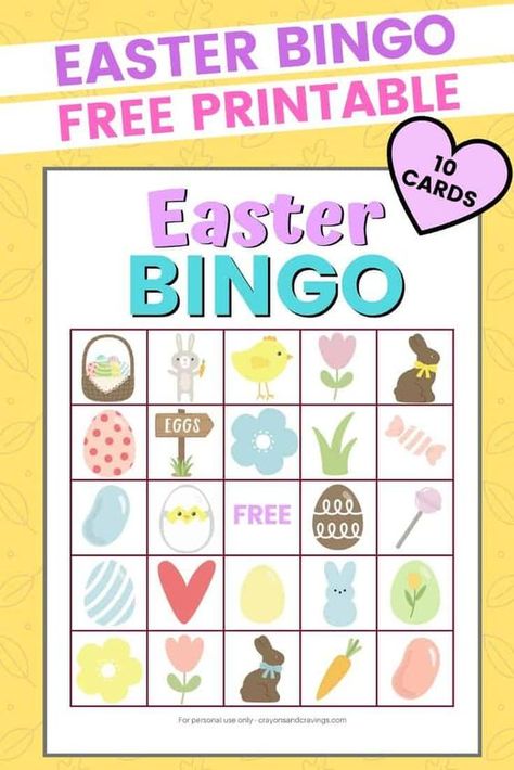 Easter Bingo is a fun Easter game for kids to enjoy at home, in the classroom, or at an Easter party. Download the free printable Easter bingo cards and calling cards here! #Easter #BINGO #Printable #EasterIdeas #EasterPrintables Easter Bingo Cards, Fun Easter Games, Easter Bingo, Easter Games For Kids, Easter Activity, Easter Activities For Kids, Easter Games, Easter Printables Free, Family Easter