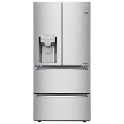 LG 33" 24.5 Cu. Ft French Door Refrigerator with Water & Ice Dispenser (LRFXS2503S) -Stainless Steel | Best Buy Canada Four Door Refrigerator, Counter Depth Fridge, Fridge Odor, Major Kitchen Appliances, Counter Depth French Door Refrigerator, Fridge Shelves, Counter Depth Refrigerator, Stainless Steel Counters, Refrigerator Lg