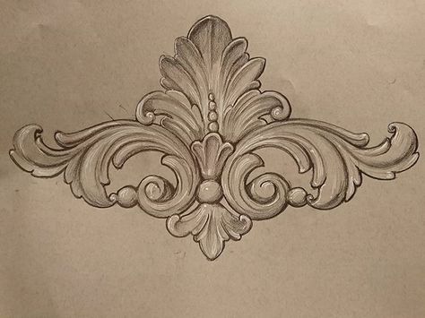 Drawing Pencil Sketches, Woodworking Ornaments, Tre Kunst, Motif Arabesque, Baroque Frame, Filigree Tattoo, Ornament Drawing, Tooling Patterns, Wood Carving Designs