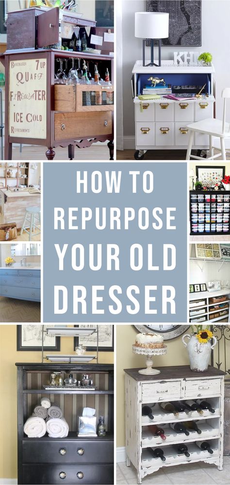 Dresser Repurpose, Diy Furniture Makeover Projects, Diy Furniture Makeover, Dresser Diy, Upcycle Dresser, Upcycle Furniture, Repurposed Dresser, Wallpaper Interior Design, Diy Dresser