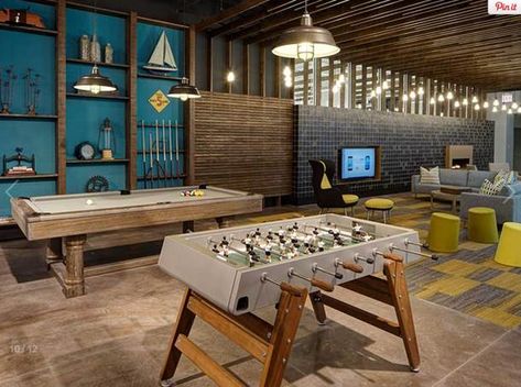 Game area Barn Pool, Loft Luxury, Student Lounge, Foosball Tables, Recreational Room, Amazing Man, Youth Room, Foosball Table, Foosball