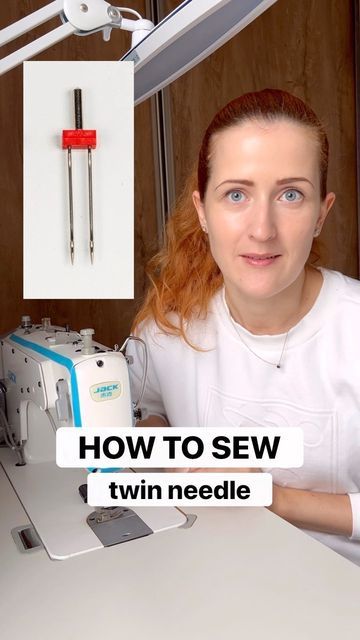 Julija Gobere | Sewing on Instagram: "My favourite needle - twin needle 🙌 I rediscovered this needle last year and it has been such a helpful tool in my toolbox! 💯🙌 There are several ways how to use this needle and I in particular like using it to create an elastic hem: twin needle works as a substitute for coverlock machine and creates a neat looking finish, while also maintaining seam elasticity 🤗 Have you ever sewn with twin needle? 🤔 This video is made in partnership with Organ Needles Twin Needle Sewing, Sawing Machine, Teaching Sewing, Sewing Machine Needle, Sewing Machine Needles, Woven Fabrics, Sewing Lessons, Sewing Tools, Sewing Tips