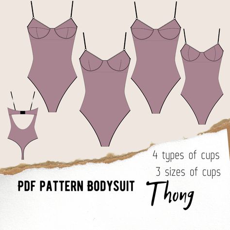 Diy Bodysuit Pattern, Corset Bodysuit Pattern, Body Suit Sewing Pattern Free, Lingerie Pattern Sewing, Body Suit Pattern, Bodysuit Sewing Pattern, Bodysuit Diy, Bodysuit With Sleeves, Lingerie Sewing Pattern