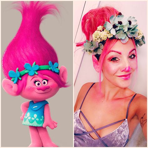 Trolls Makeup, Poppy Makeup, Trolls Costume, Poppy Costume, Poppy Trolls, Troll Costume, Trolls Party, Princess Poppy, Halloween Tutu