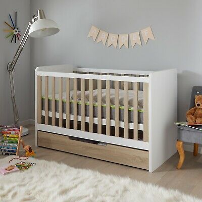 (eBay) Teddy Modular Cot Bed Twins Crib, Wooden Baby Cot, Draw Space, Baby Cot Bed, Twin Cribs, Baby Cot Bedding, Adjustable Bed Frame, Cabin Bed, Baby Room Inspiration