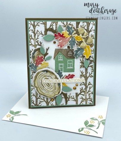 Ringed With Nature Stampin Up Cards, Stampin Up Ringed With Nature, 2022 Rings, Rings Of Love Dsp, Ringed With Nature, Designer Paper Cards, Housewarming Card, New Home Cards, Nature Card