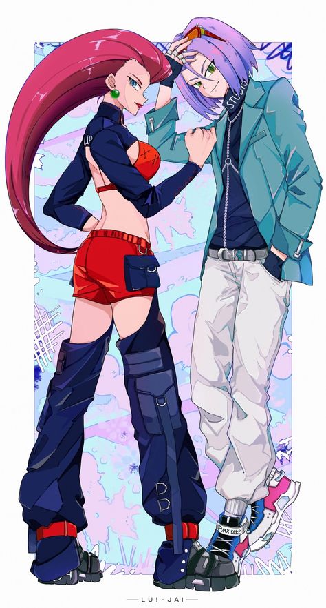 Jesse And James Fanart, Jessi X James, Team Rocket Fanart, James Core, Jessie Team Rocket, Pokemon Breeder, Pokemon Villains, Jessie Pokemon, James Pokemon