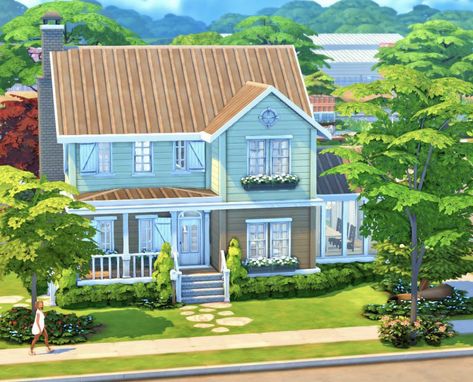 Not So Berry Mint House, Sims 4 Mint House, Not So Berry Mint, Sims 4 Not So Berry, Mint House, Sims 4 Houses, The Sims4, The Sims, Home Living Room