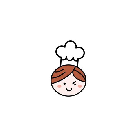 Cute Cooking Drawing, Logo For Food Business, Food Logo Design Ideas, Logo Design Makanan, Cooking Logo Design, Mama Illustration, Chef Logo Design, Cook Logo, Cooking Stickers