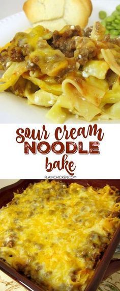 Cottage Cheese Sour Cream, Sour Cream Noodle Bake, Noodle Bake, Easy Casserole Recipes, Goulash, Easy Casserole, Slow Cooking, Egg Noodles, Rigatoni